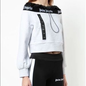 Palm Angels Crop Top Sweatshirt Gray